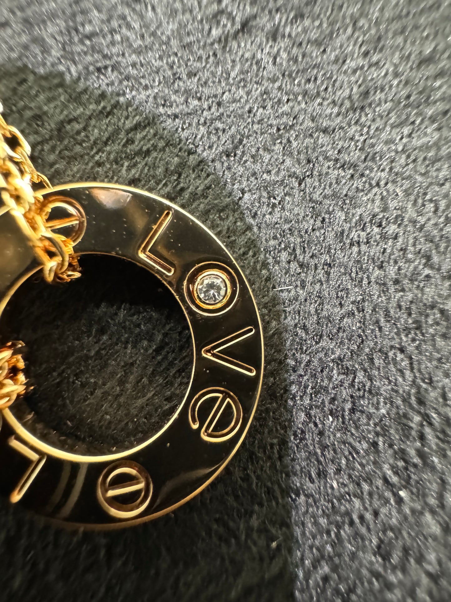 CARTIER Love 小圓餅雙層項鏈 玫瑰金色