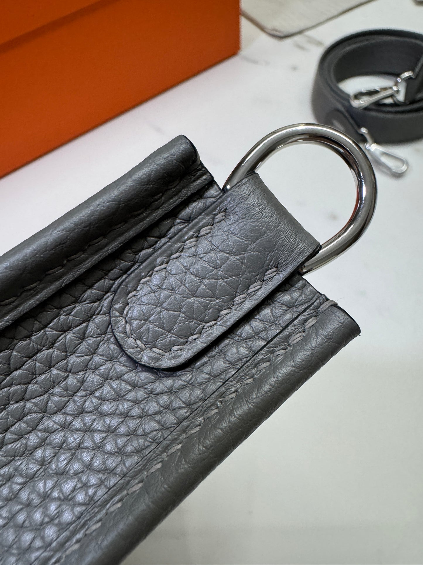 HERMES Mini Evelyn 積雨雲灰 0L Gris Meyer TC 銀扣PHW