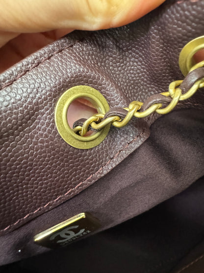CHANEL 25Bag 荔枝牛皮 Small Chocolate