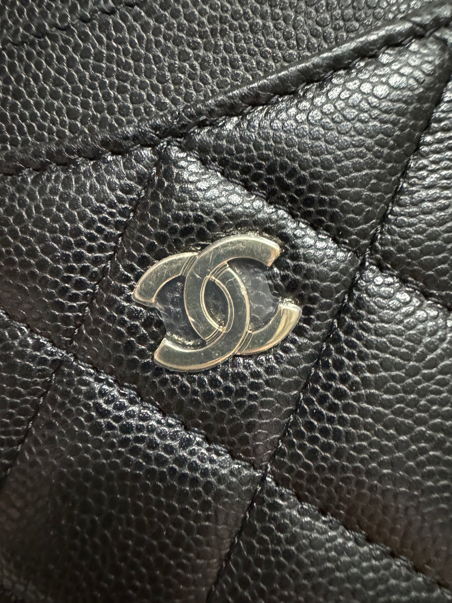 CHANEL 直版 黑色 淡金扣 Card Holder