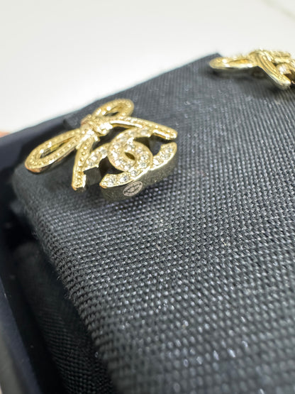 CHANEL 25K 蝴蝶結項鏈 淺金色