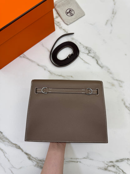 HERMES Kelly Danse 大象灰銀扣 Etoupe PHW