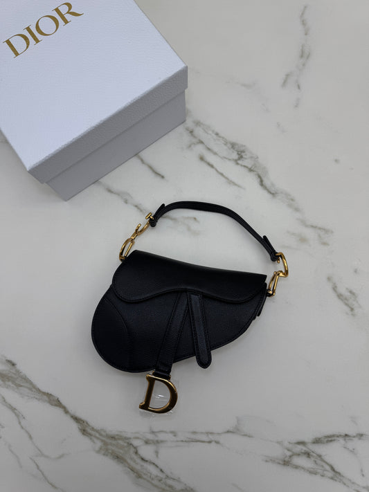 DIOR Saddle Small 黑色掌紋皮 Black Calfskin