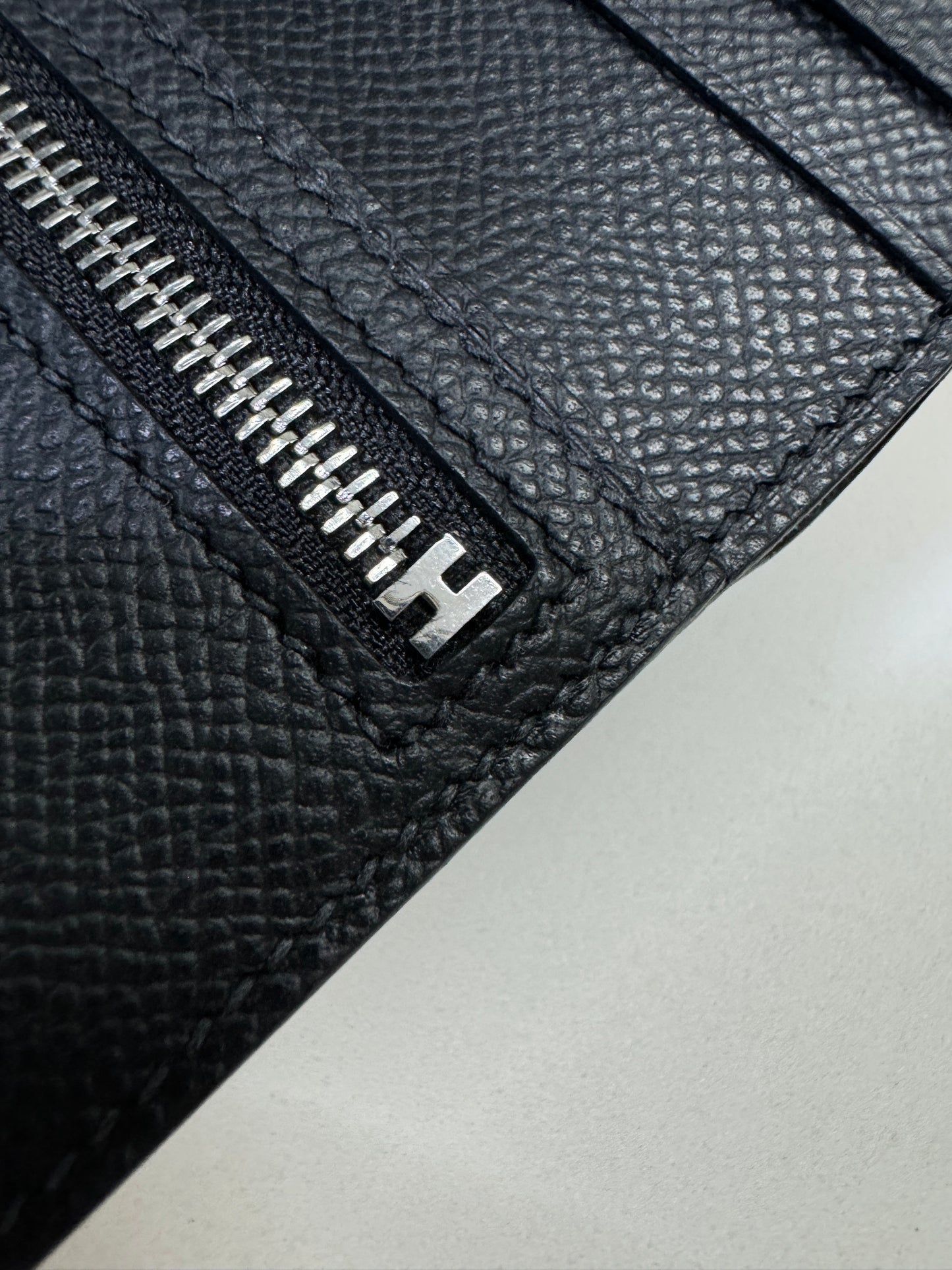 HERMES Bearn Compact Wallet 黑銀 短款 Epsom PHW