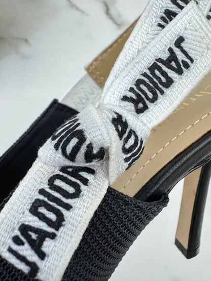 DIOR J'adior Slingback 黑色科技布 10cm