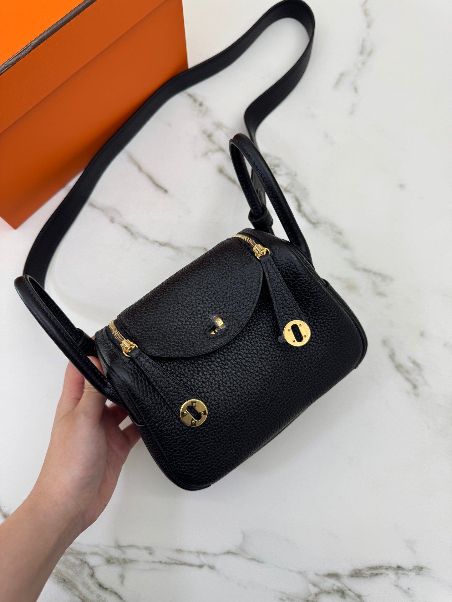 HERMES Mini Lindy I 黑色 Noir GHW