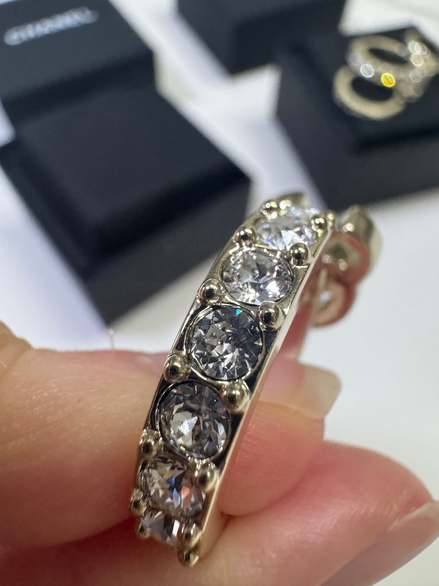 CHANEL 25P 三件套淺金色戒指