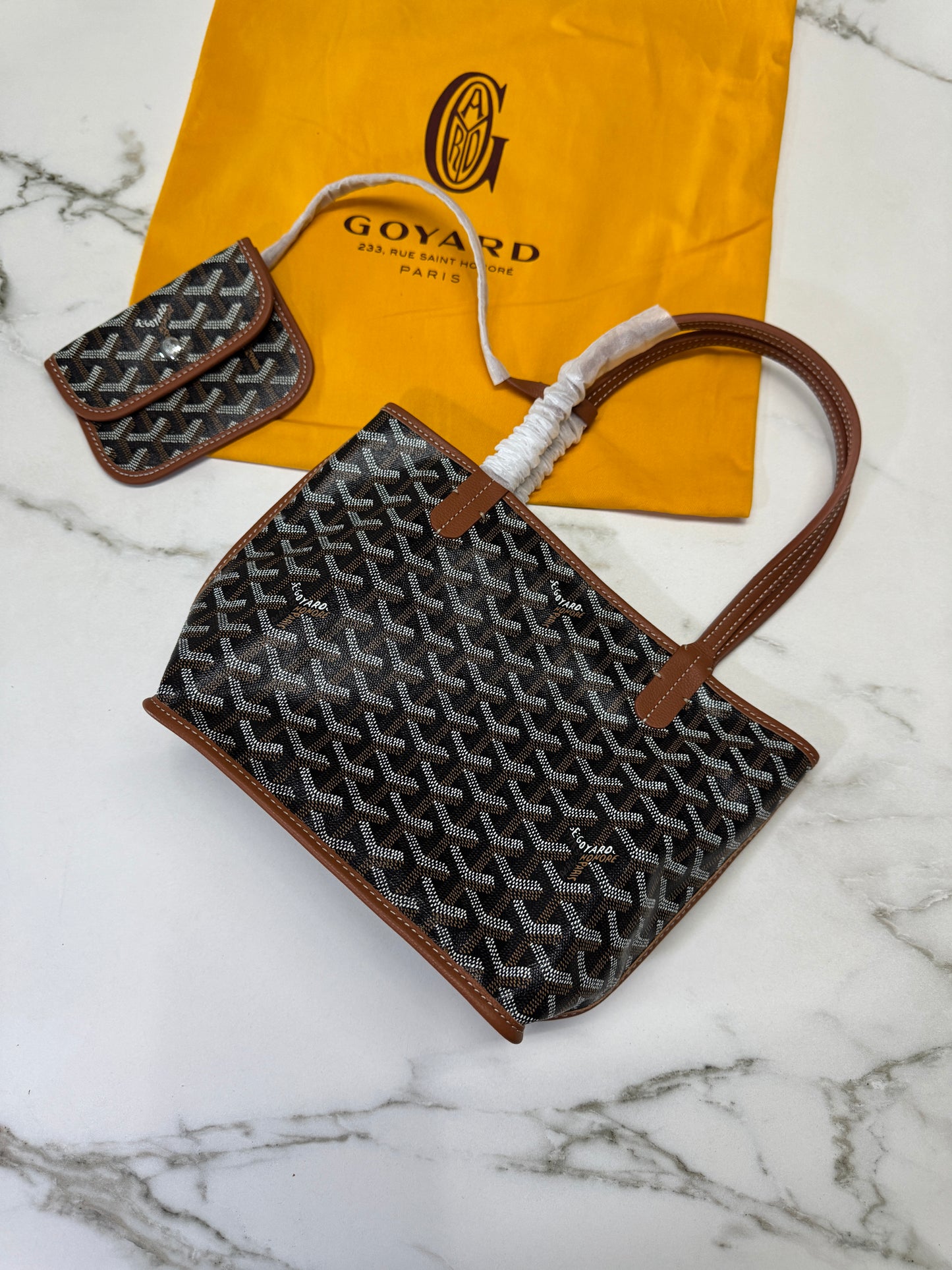 GOYARD Anjour Mini Tote 雙面 焦糖棕