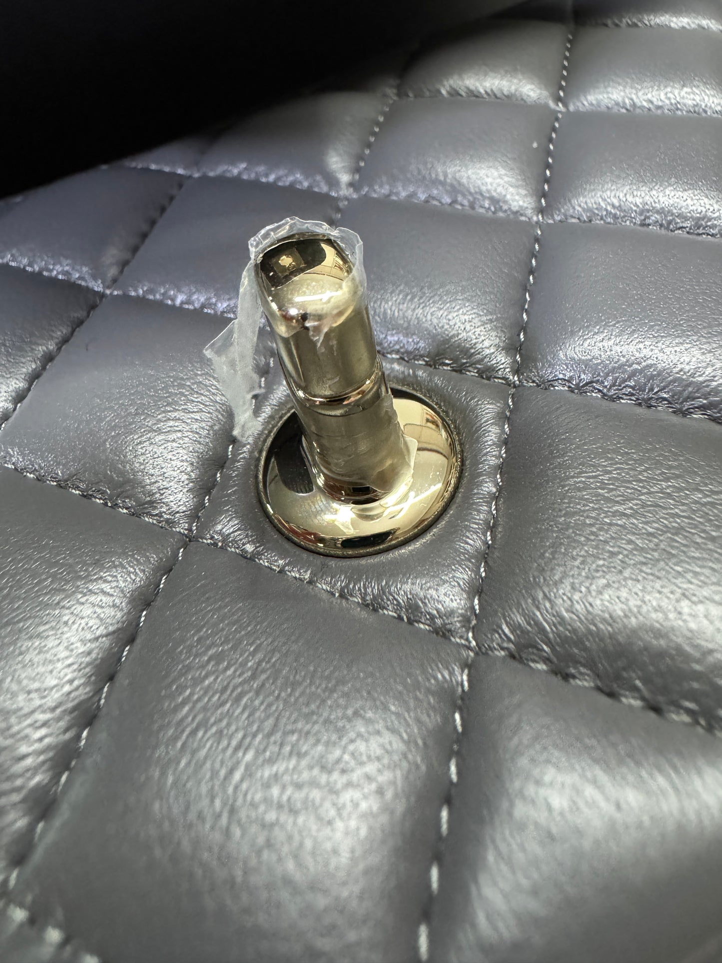 CHANEL 23K Mini CF with Top Handle 手柄CF 深灰色羊皮