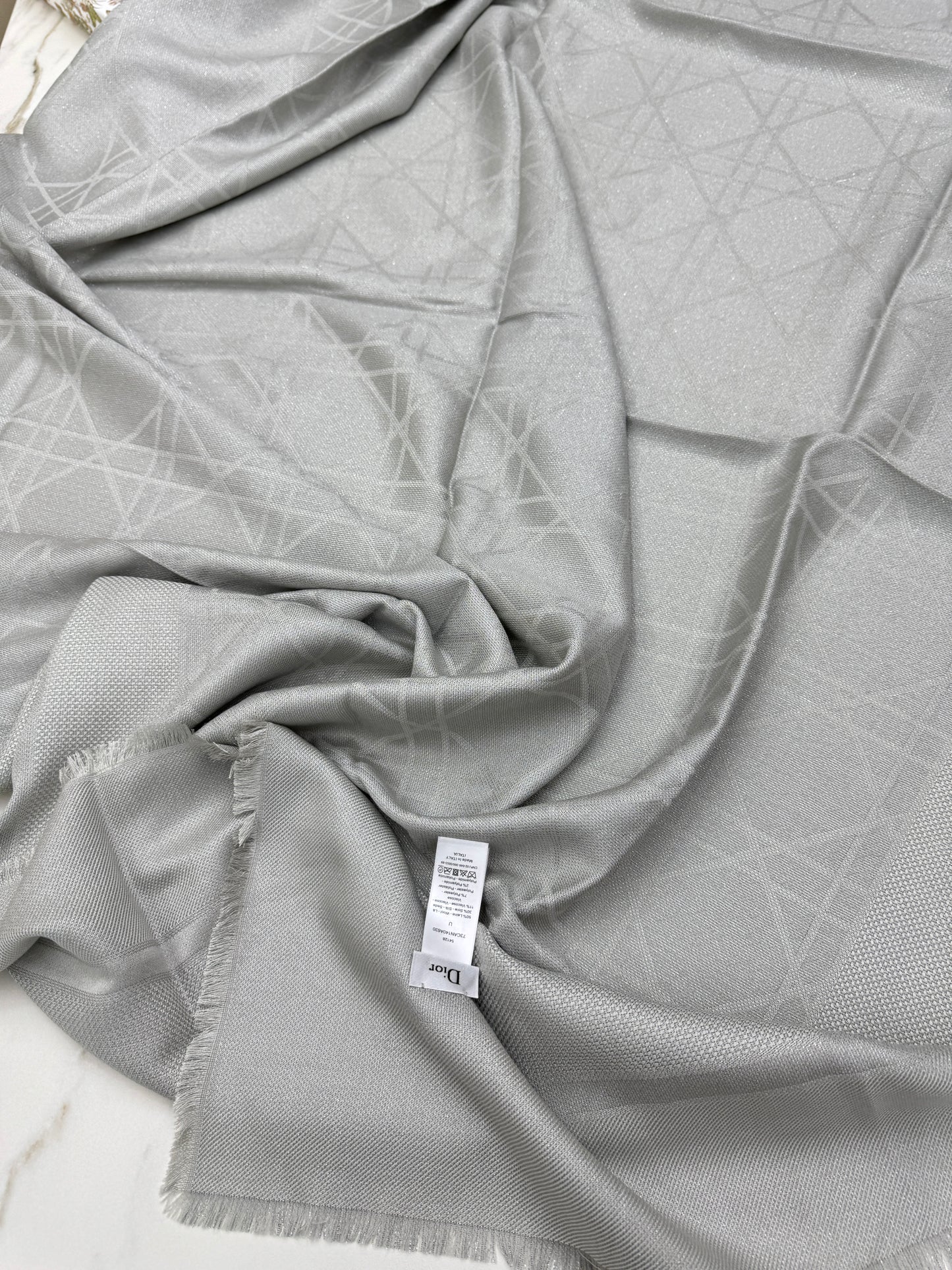 DIOR Cannage 140cm Scarf 銀色