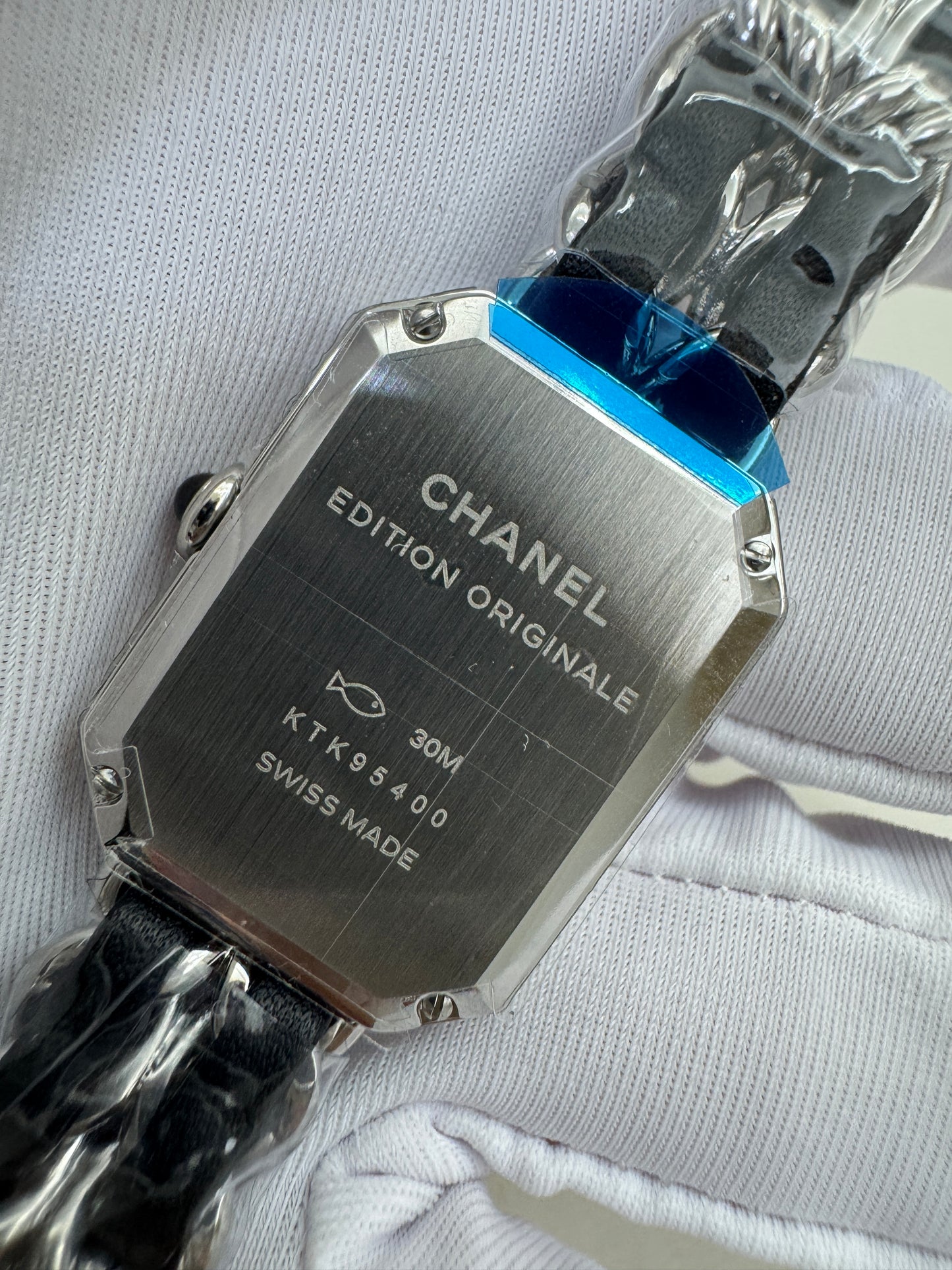 CHANEL 小方糖手錶 黑銀