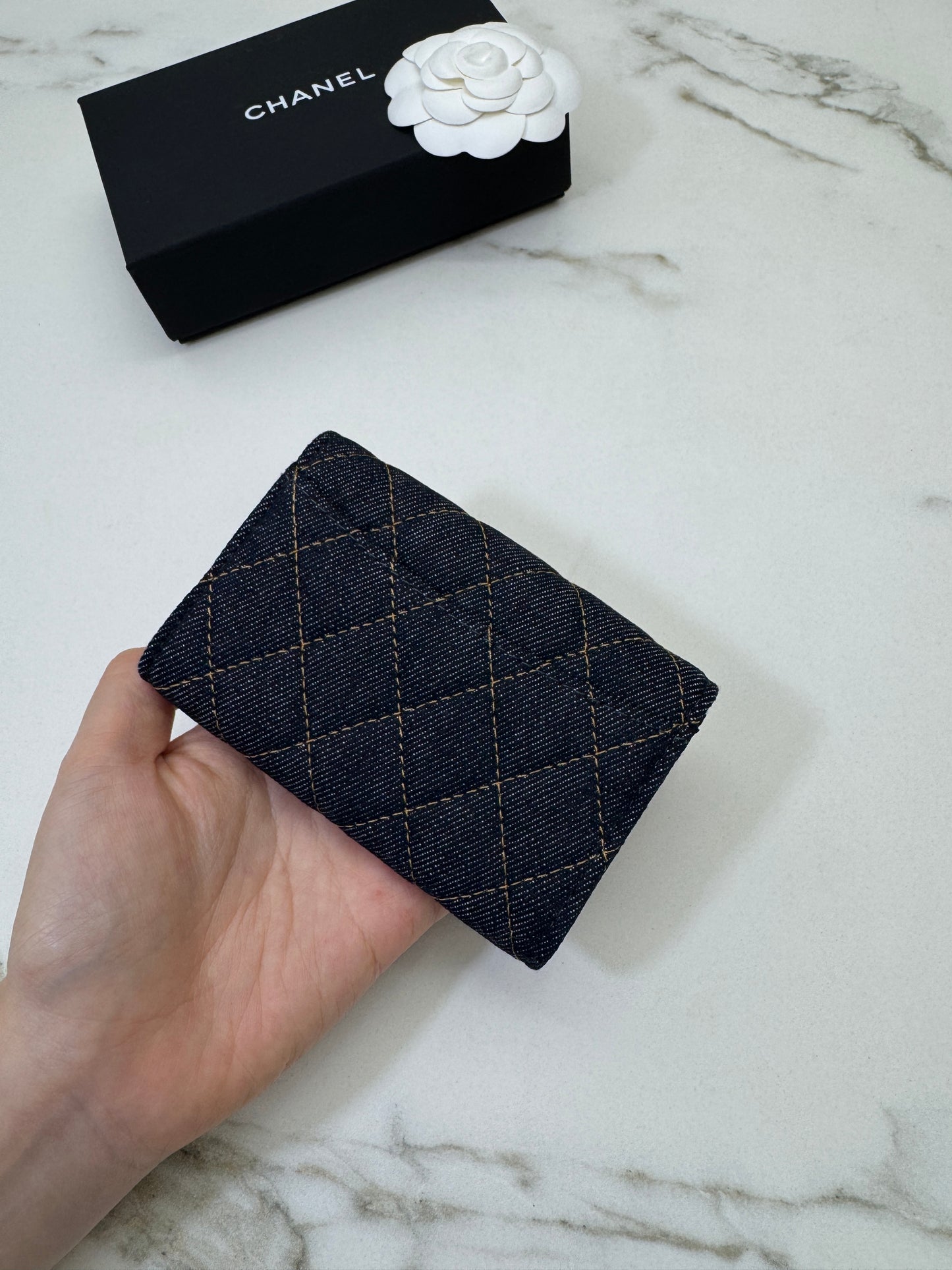 CHANEL 26P牛仔CF卡包 Flap Cardholder