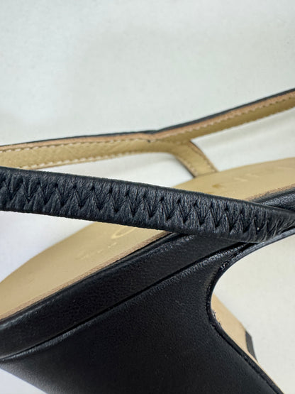 CHANEL Slingback 黑色羊皮