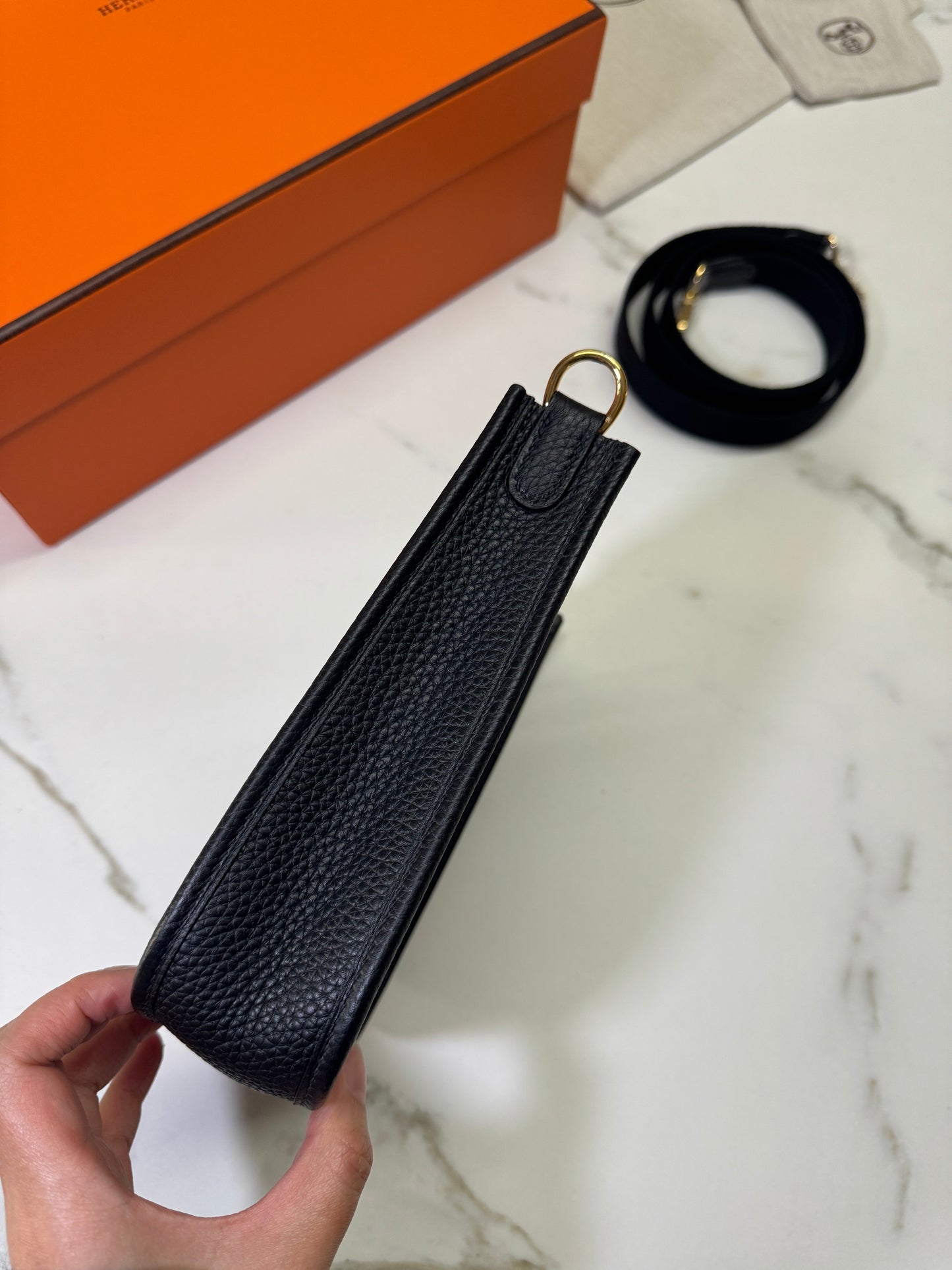 HERMES Mini Evelyn Noir GHW