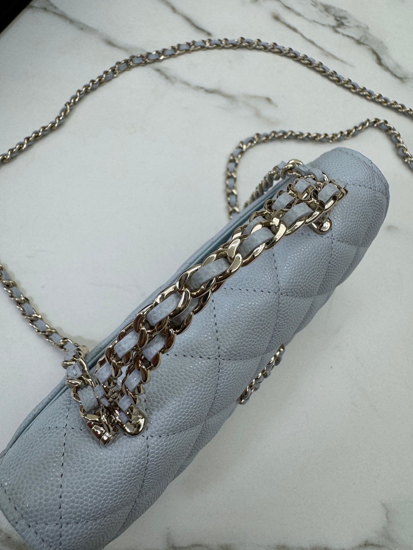 CHANEL 25S Kelly 手機包 Baby Blue