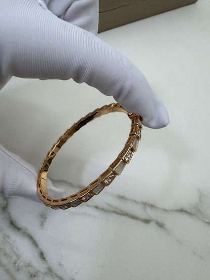BVLGARI Serpenti Bracelets白貝母玫瑰金手鐲