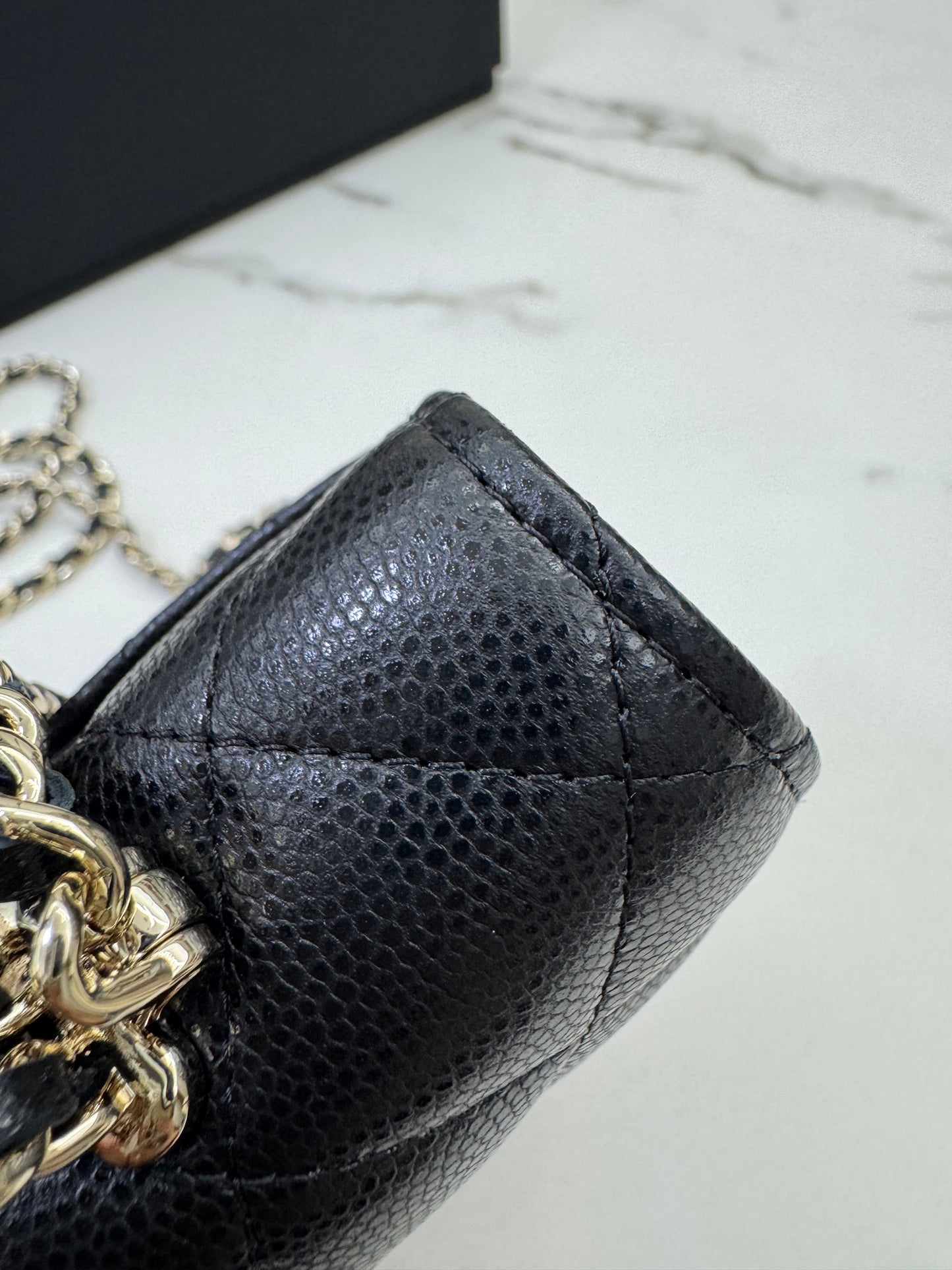 CHANEL 25S Kelly 橫版手機包 黑色
