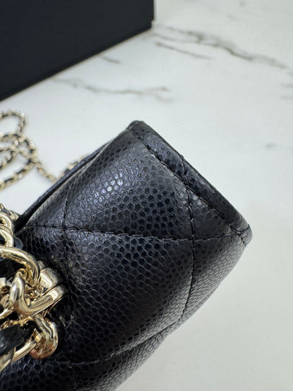CHANEL 25S Kelly 橫版手機包 黑色