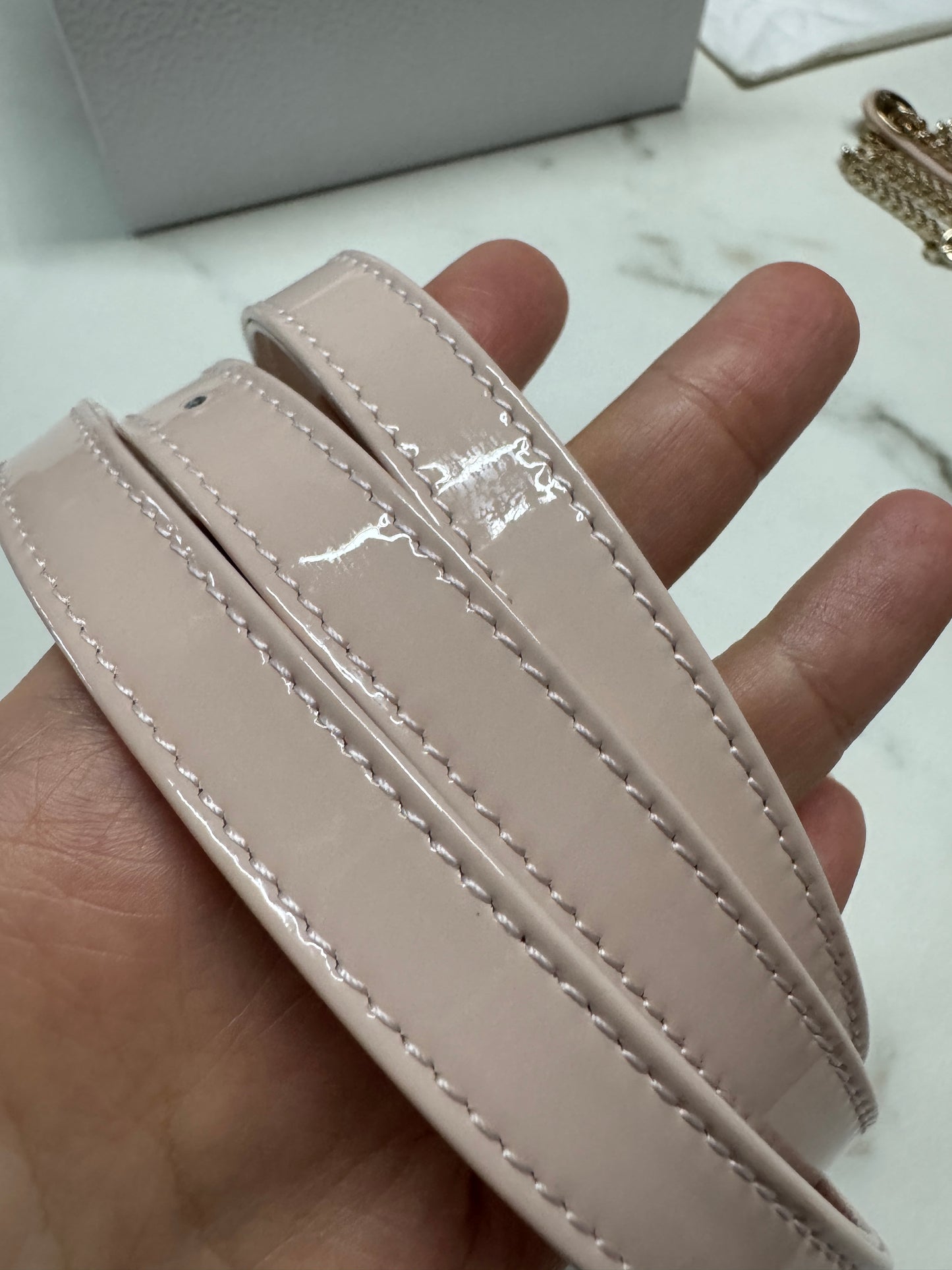 DIOR Lady Mini 三格 漆皮 淡粉 light Pink