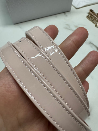 DIOR Lady Mini 三格 漆皮 淡粉 light Pink