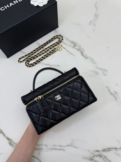 CHANEL LP盒子包 黑色牛皮 Vanity