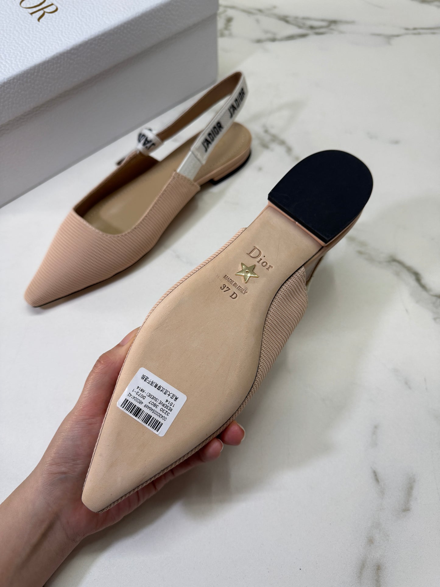 DIOR J'adior Slingback 裸色 科技布面 2.5cm