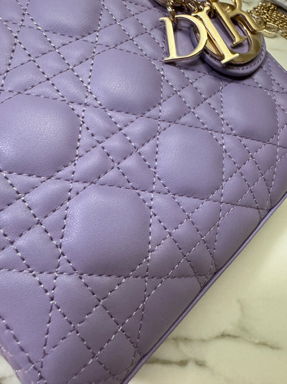 DIOR Mini Lady Dior 紫色羊皮