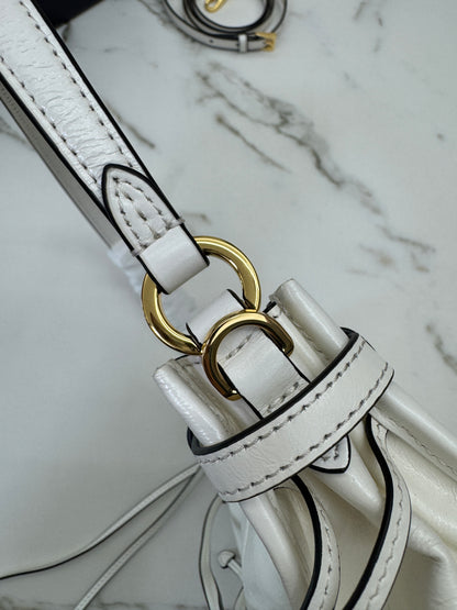 PRADA Bonnie Hobo 白色油蠟皮
