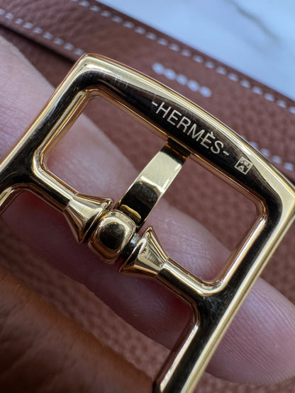 HERMES Halzan 25 金棕色金扣 TC Gold GHW