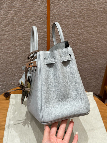 HERMES Birkin25 聖杯藍 玫瑰金扣 togo 08