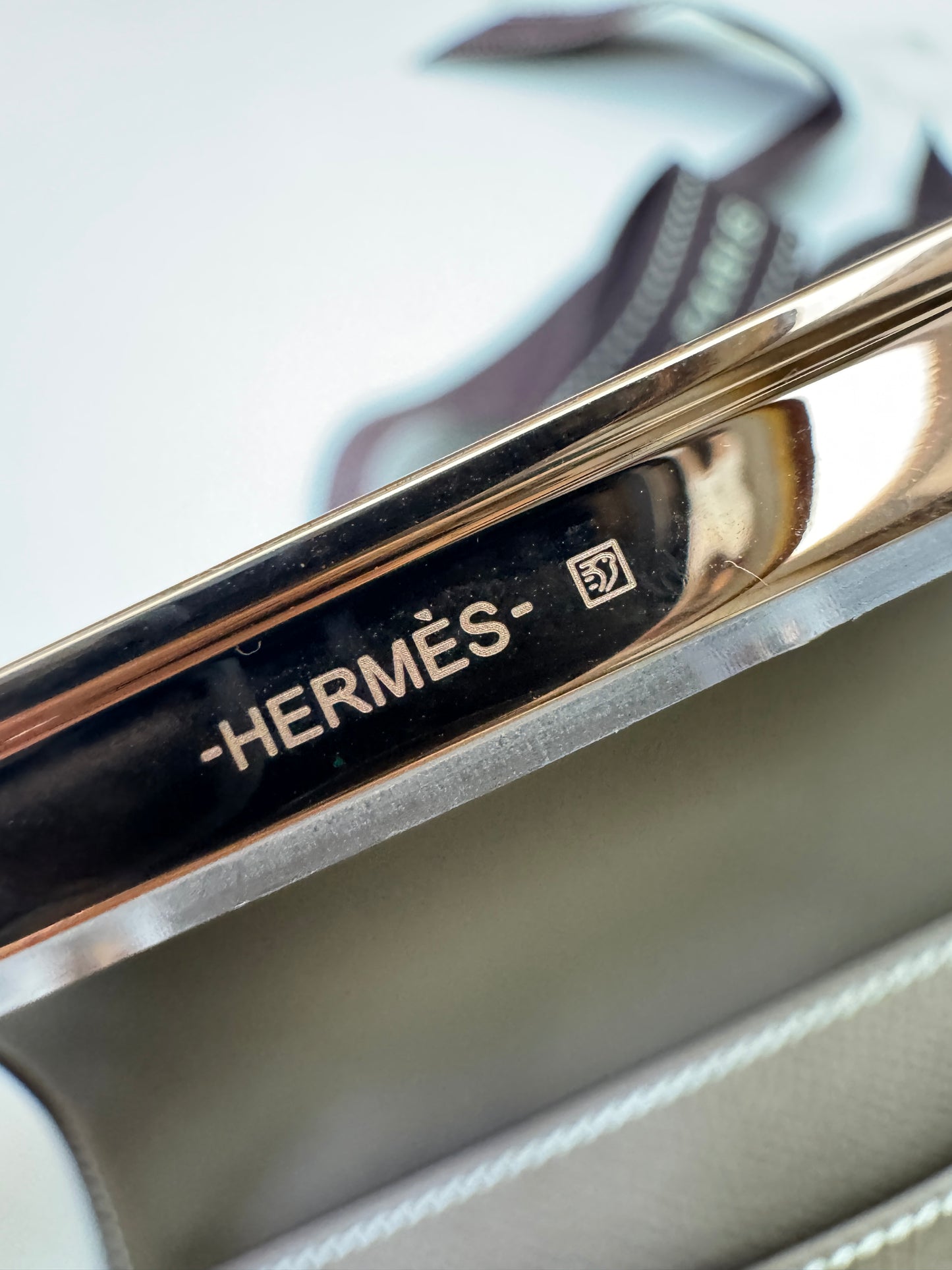 HERMES Mini Constance 大象灰 Epsom 玫瑰金扣