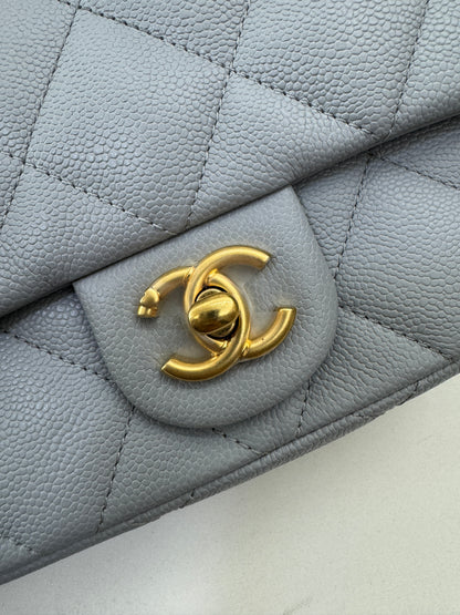 CHANEL 愛心金球 灰色 Mini Flap Bag 20cm