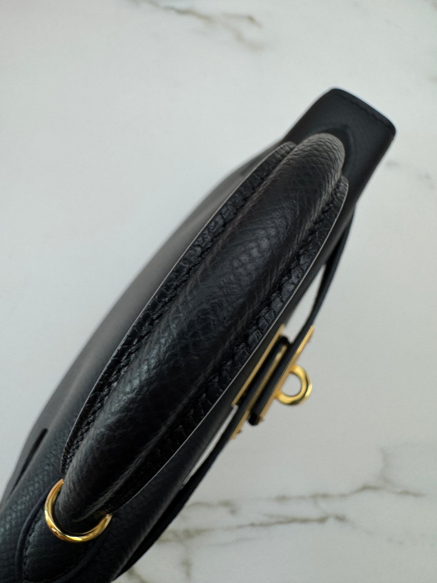 HERMES Mini Kelly II 黑金 Epsom Noir GHW