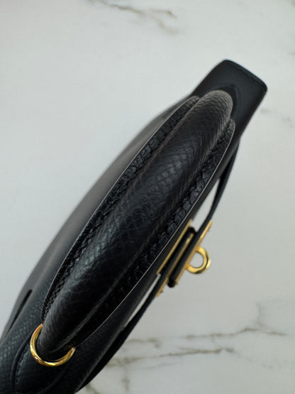 HERMES Mini Kelly II 黑金 Epsom Noir GHW