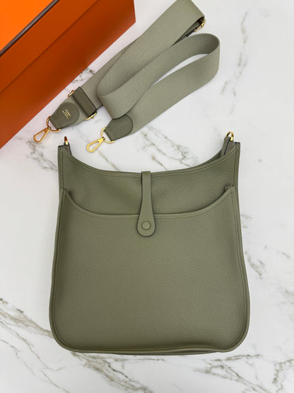 HERMES Evelyne 33 鼠尾草綠金扣 Q1 Sauge GHW