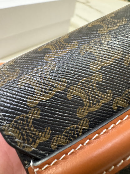 CELINE Canvas 老花雙層卡包