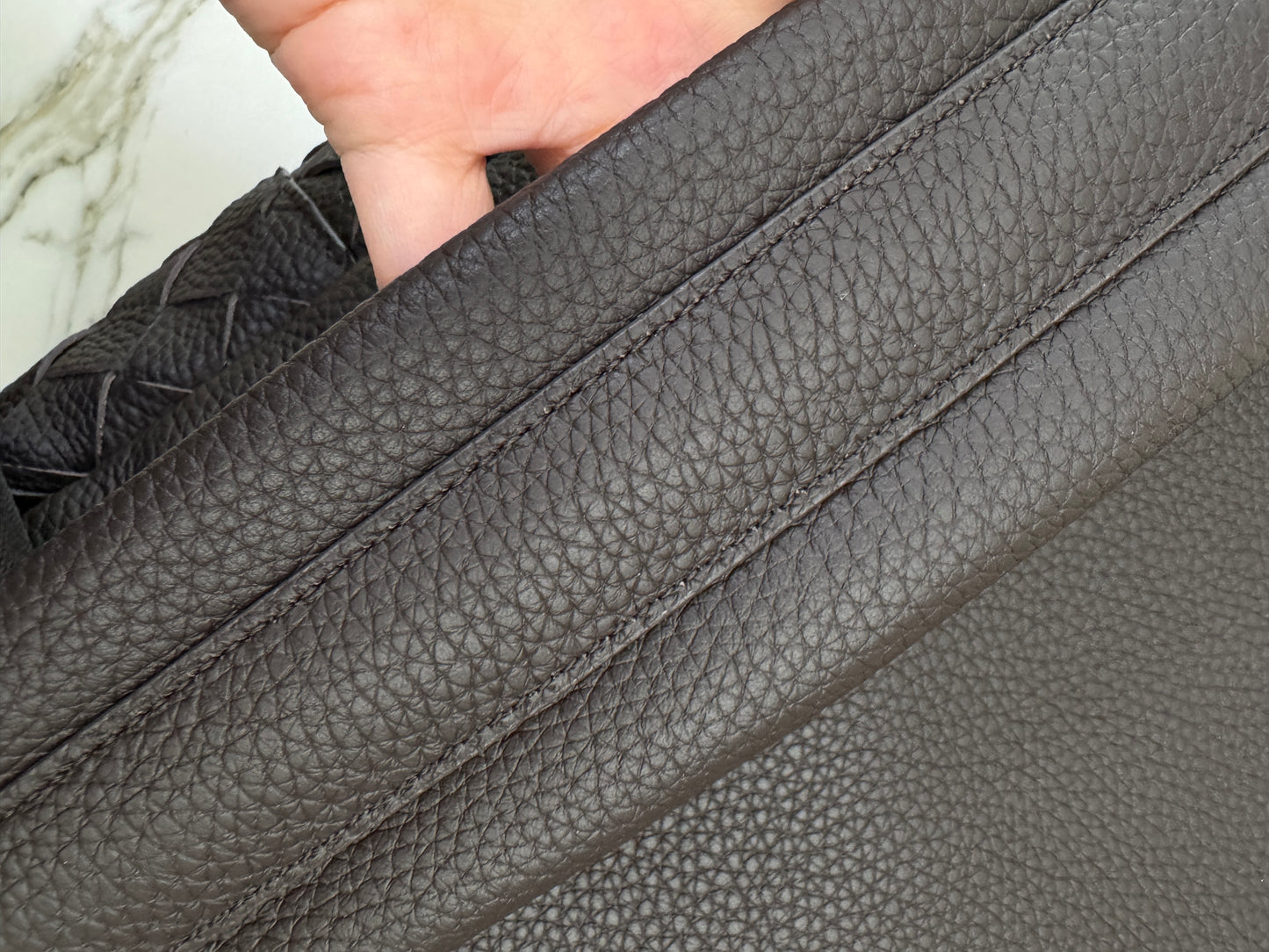 BV Intrecciato Backpack Grained Calfskin Fondant