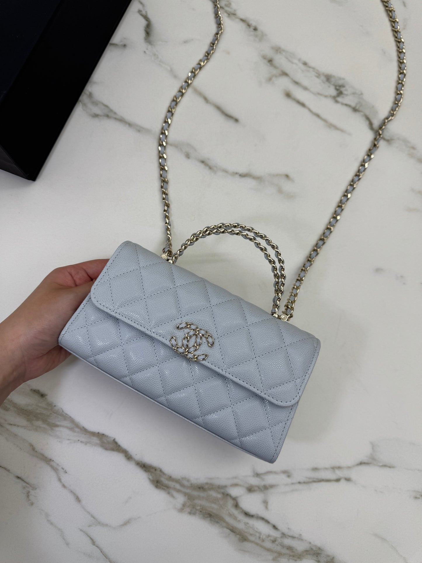 CHANEL 25S Kelly 手機包 Baby Blue