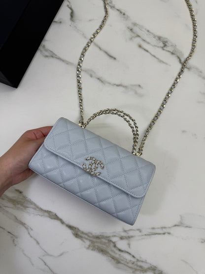 CHANEL 25S Kelly 手機包 Baby Blue