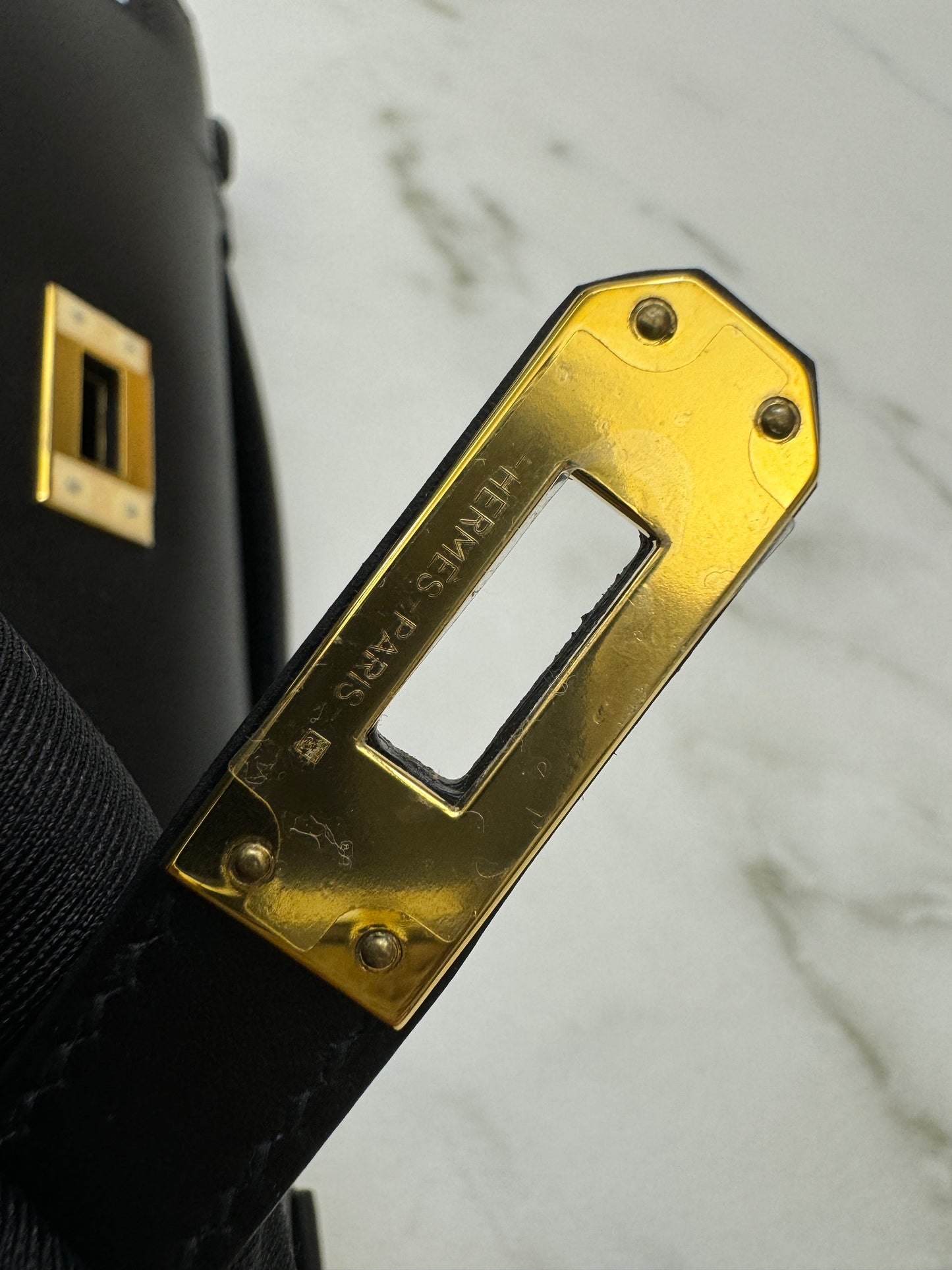 HERMES Mini Kelly I 黑金 Box皮 Kelly Pochette