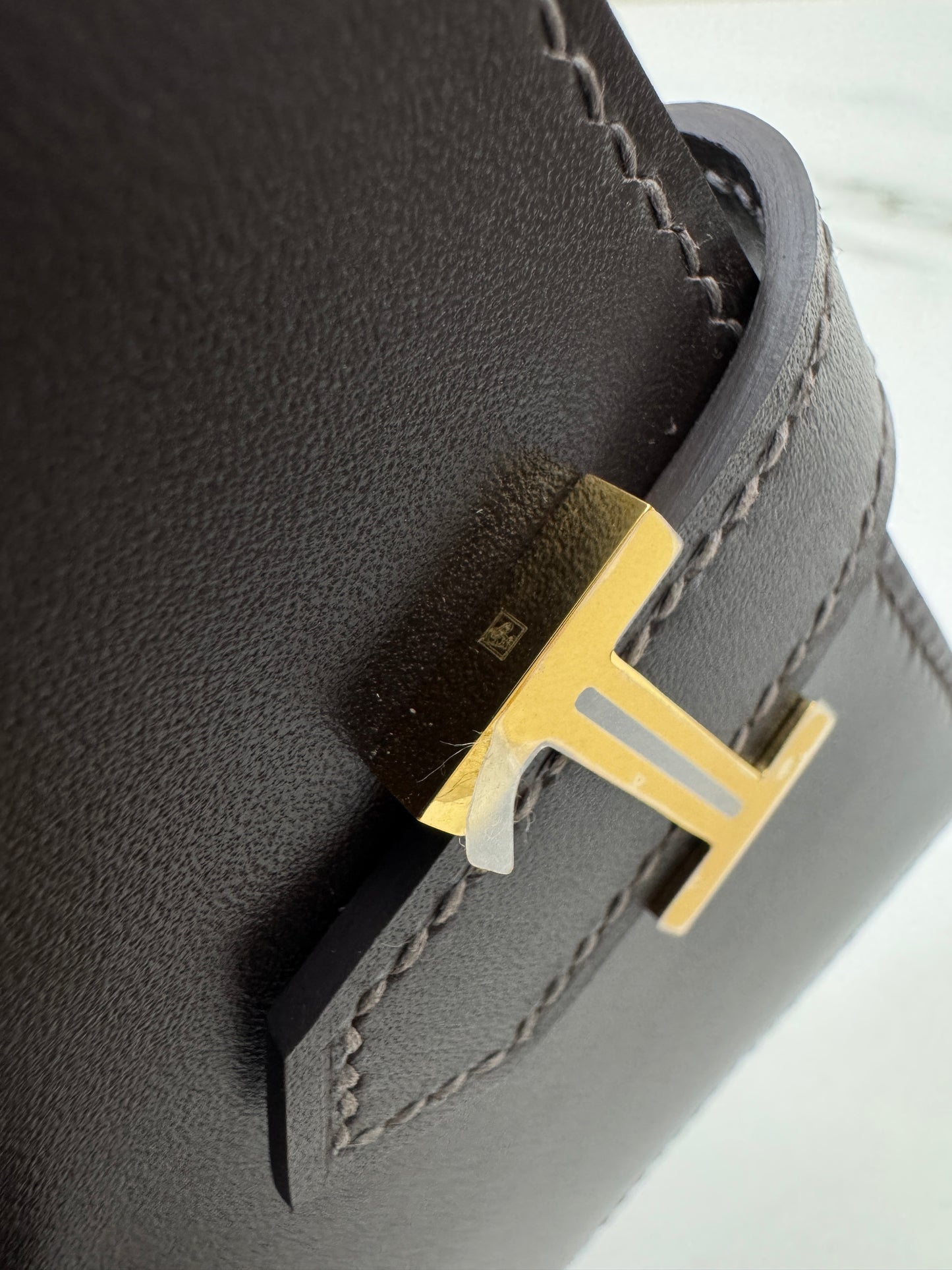 HERMES Bearn Compact Wallet 烏木色Box皮 Ebene GHW