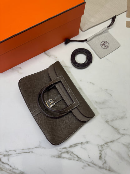 HERMES Halzan 25 大象灰金扣