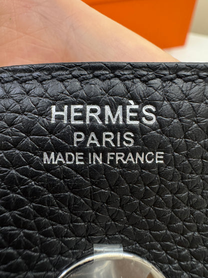 HERMES Lindy30 黑銀 TC Noir PHW