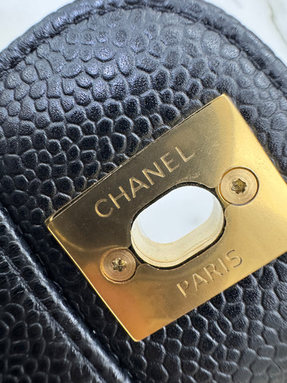 CHANEL CF25 Medium 黑金牛 Black Calfskin GHW