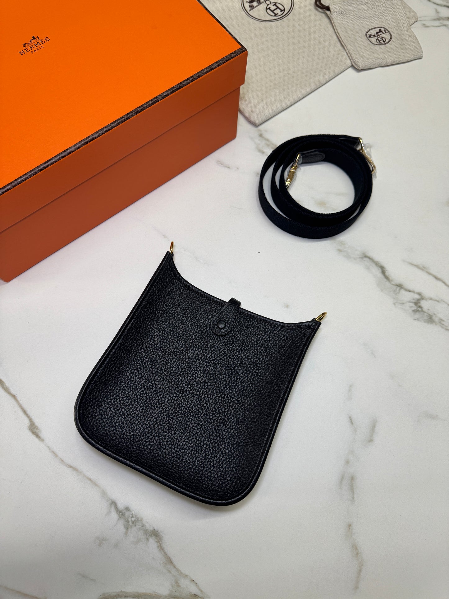 HERMES Mini Evelyn Noir GHW