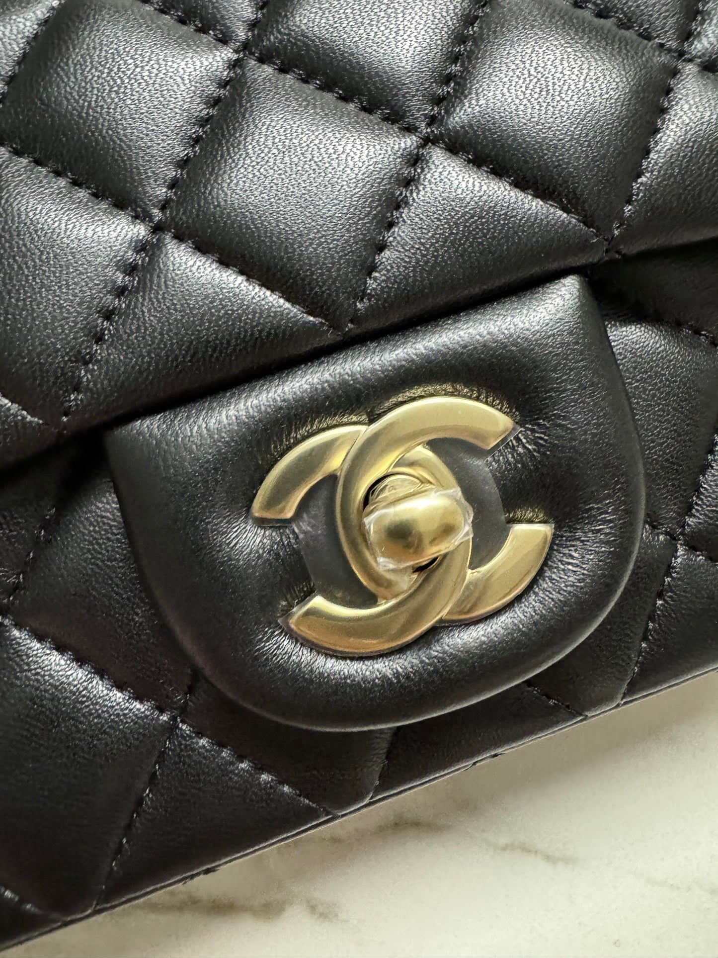 CHANEL CF20 羊皮 黑色淡金扣