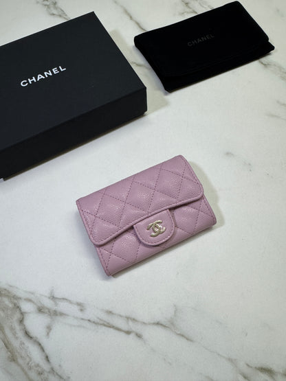 CHANEL 24A粉紫 新版拉鏈 CF Cardholder