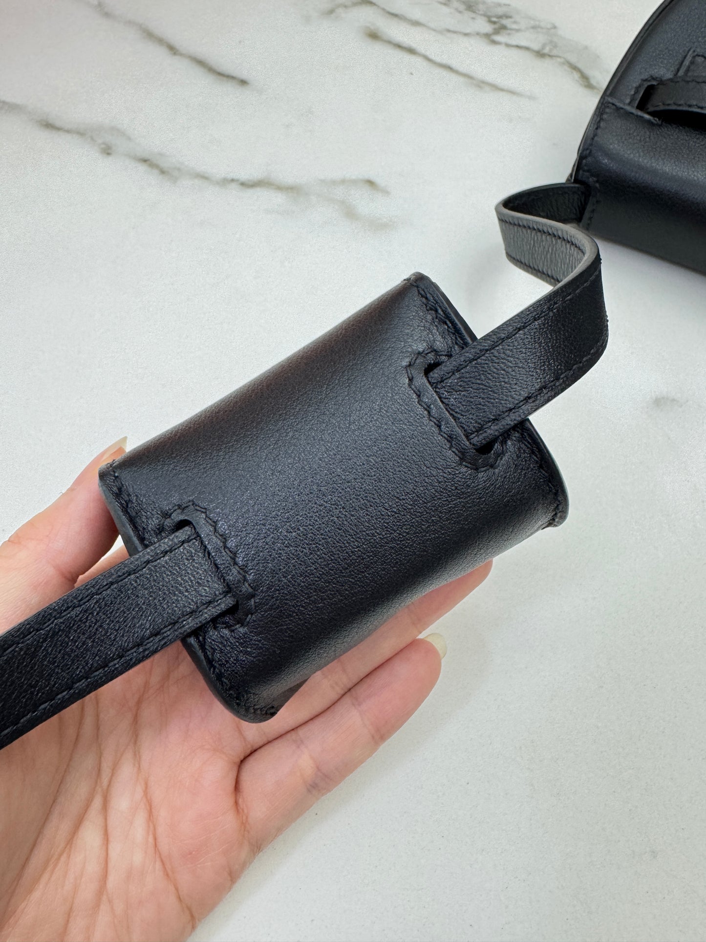 HERMES Kelly Moove 黑銀 Swift Noir PHW