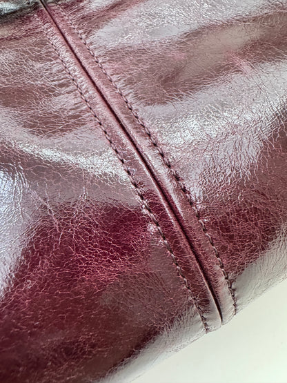 PRADA Bonnie Medium 酒紅油臘皮