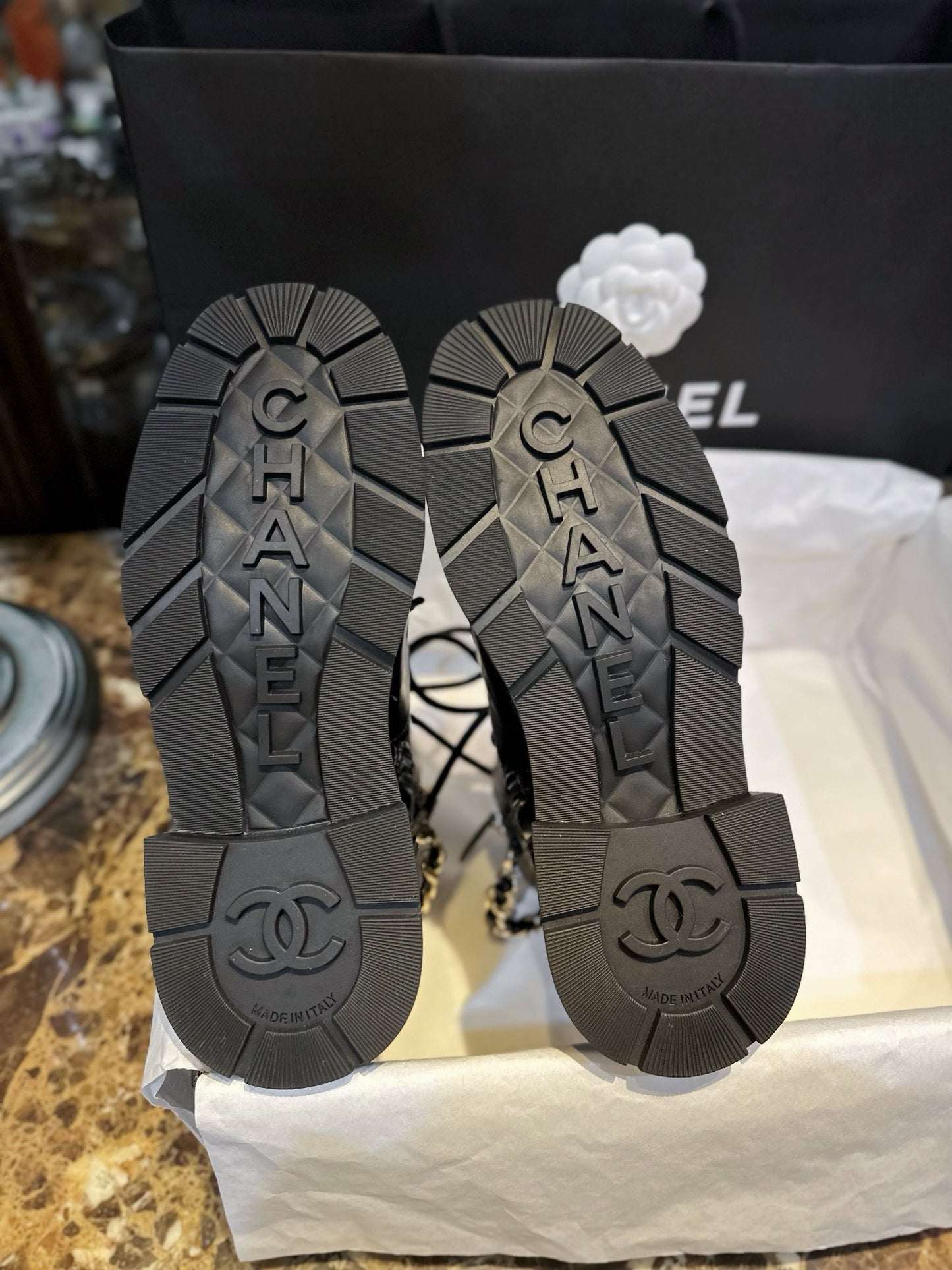 CHANEL 鏈條馬丁靴 23b 可拆卸鏈條￼